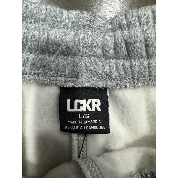 LCKR Mens Baggy Fit Fleece Cargo Sweatpants Heather Grey Large NWT Wide Leg - Picture 7 of 13